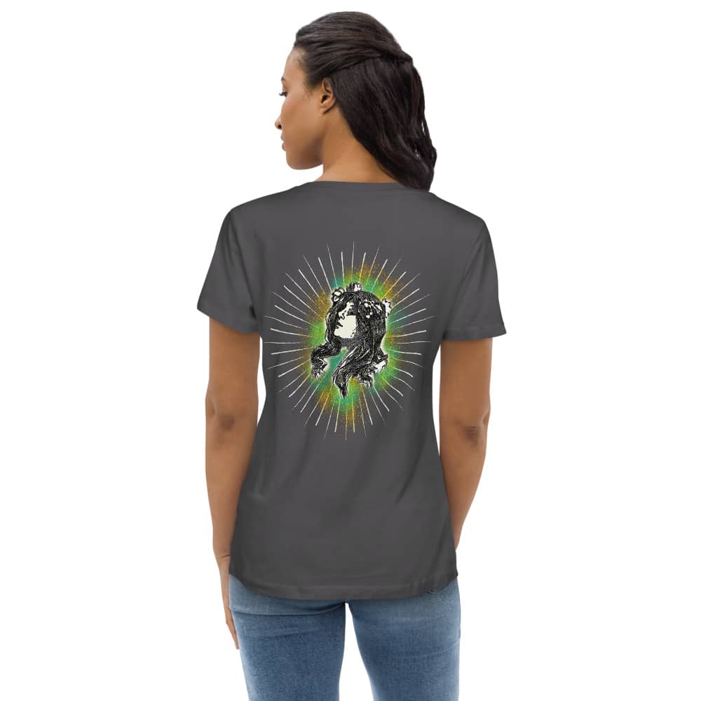 Anthracite Back - Pow – Women’s Fitted Organic Tee
